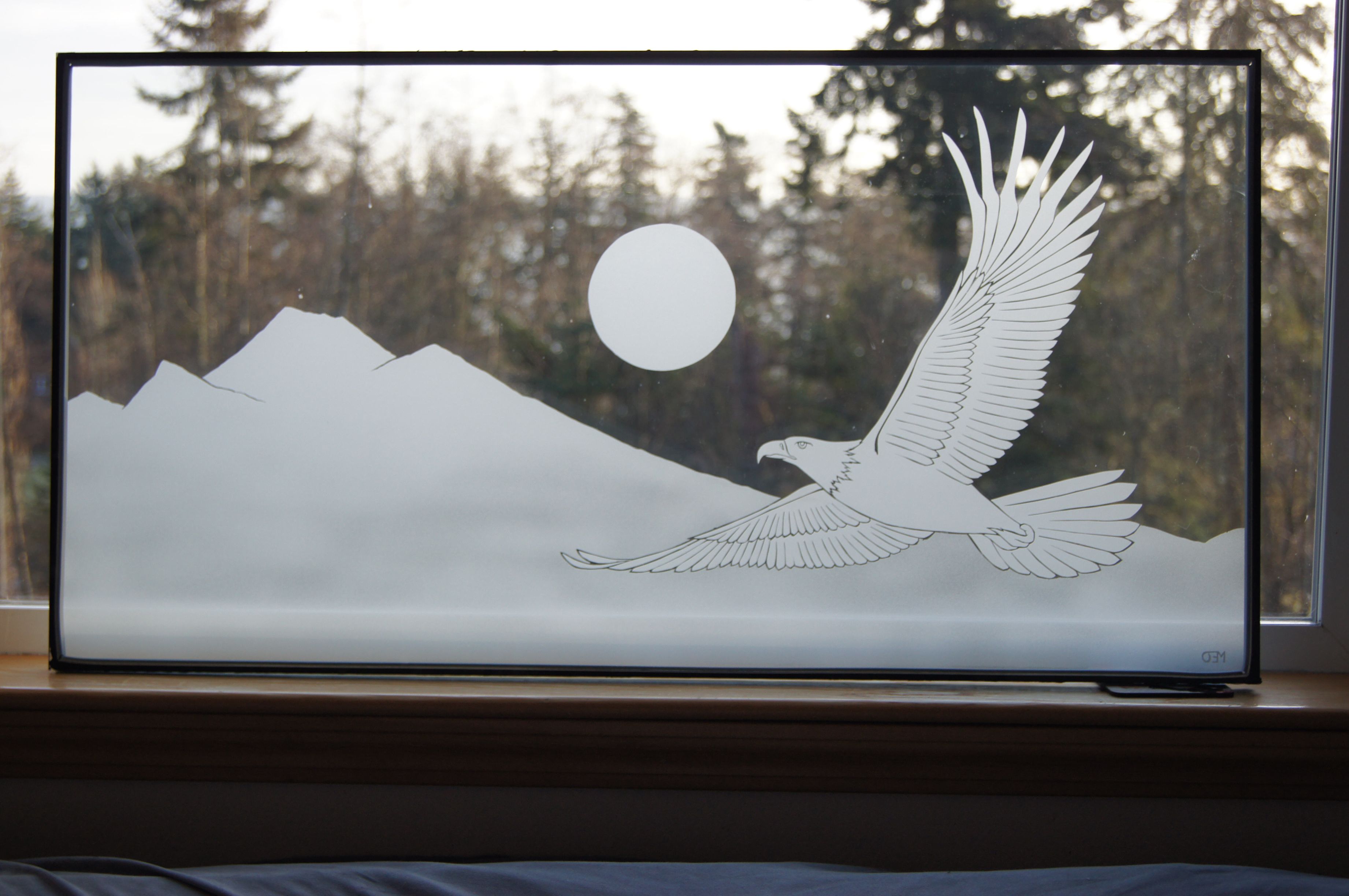Etched Glass Eagle